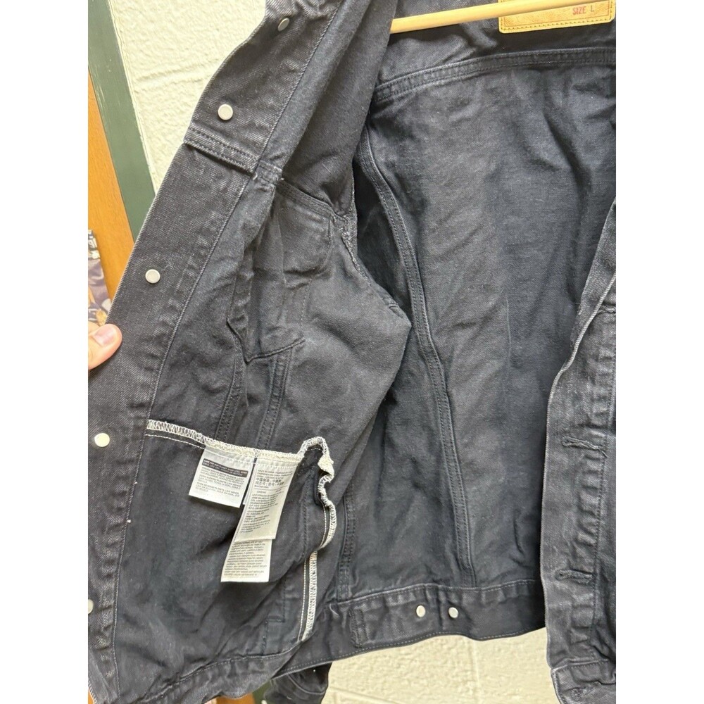 Levi's Denim Jacket Black Jean Large Mens - Picture 4 of 10